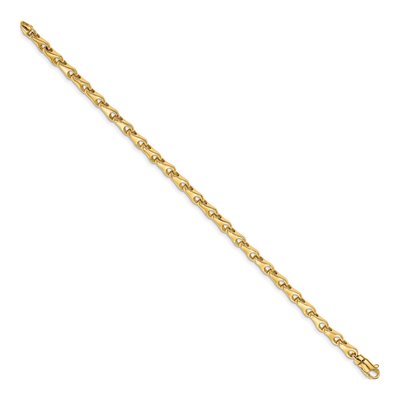 14K Yellow Gold 3.9mm Fancy Link Chain Bracelet – view 2