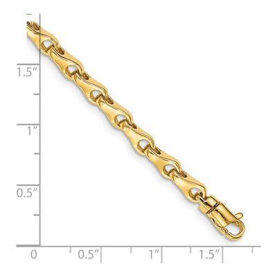 14K Yellow Gold 3.9mm Fancy Link Chain Bracelet – view 2