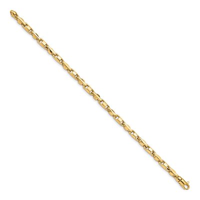 14K Yellow Gold 4mm Fancy Link Chain Bracelet – view 2