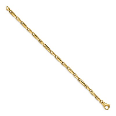 14K Yellow Gold 5mm Fancy Link Chain Bracelet – view 2