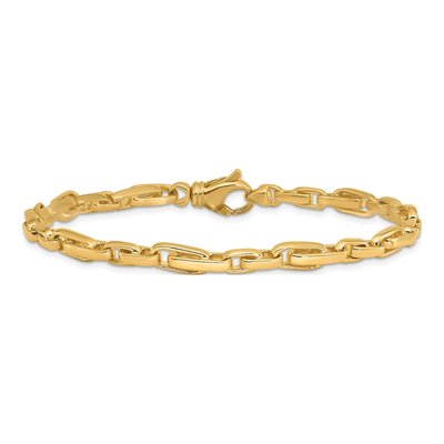14K Yellow Gold 5mm Fancy Link Chain Bracelet – view 3