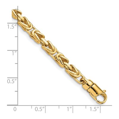 14K Yellow Gold 4.1mm Byzantine Chain Bracelet – view 2