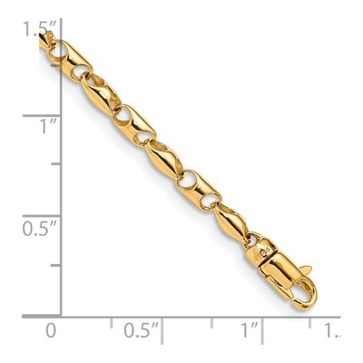 14K Yellow Gold 3.1mm Fancy Link Chain Bracelet – view 4
