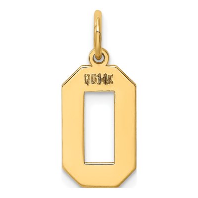 14K Yellow Gold Number 0 Charm – view 3