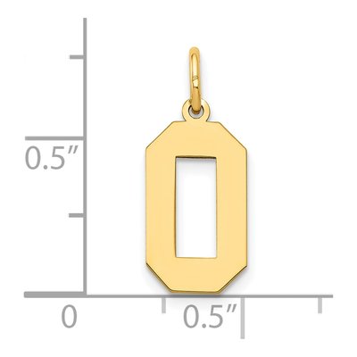 14K Yellow Gold Number 0 Charm – view 4