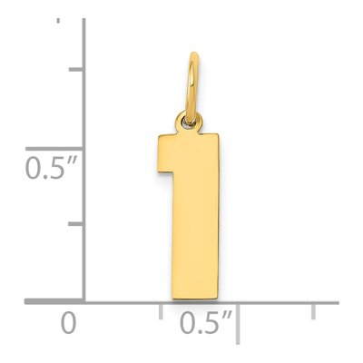 14K Yellow Gold Number 1 Pendant – view 5