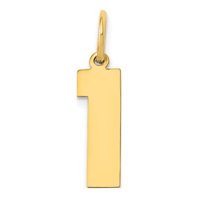 14K Yellow Gold Number 1 Pendant