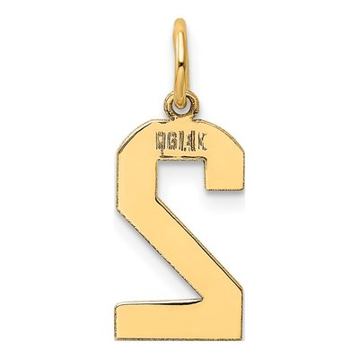 14K Yellow Gold Number 2 Charm – view 4