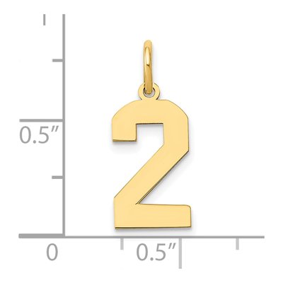 14K Yellow Gold Number 2 Charm – view 5