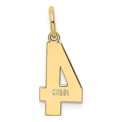 14K Yellow Gold Number 4 Charm – view 4