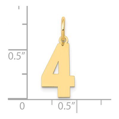 14K Yellow Gold Number 4 Charm – view 5