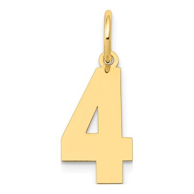 14K Yellow Gold Number 4 Charm