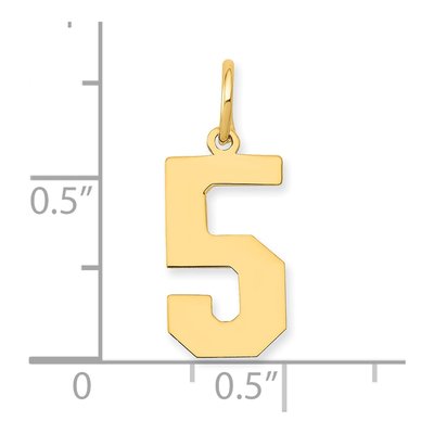 14K Yellow Gold Number 5 Pendant – view 5