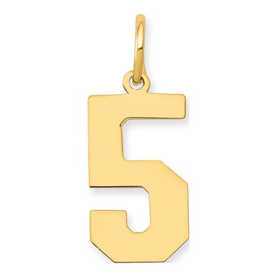 14K Yellow Gold Number 5 Pendant