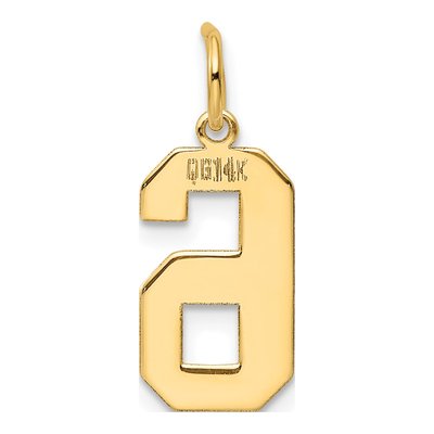 14K Yellow Gold Number 6 Charm – view 4