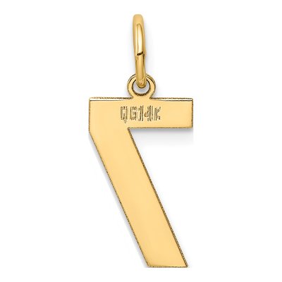 14K Yellow Gold Number 7 Charm – view 4