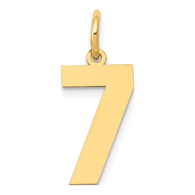14K Yellow Gold Number 7 Charm