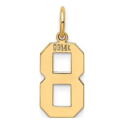 14K Yellow Gold Number 8 Charm – view 4