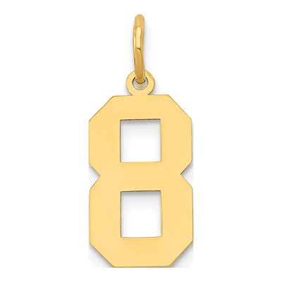 14K Yellow Gold Number 8 Charm