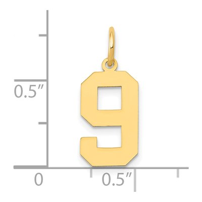 14K Yellow Gold Number 9 Pendant – view 5