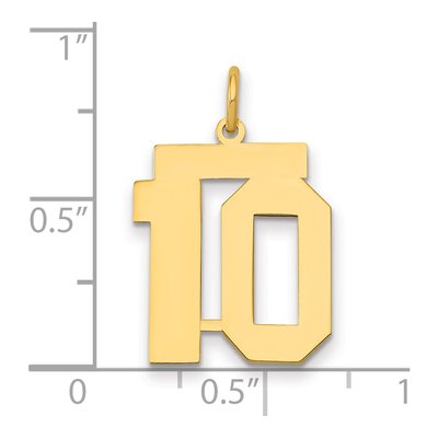 14K Yellow Gold Number 10 Charm – view 2