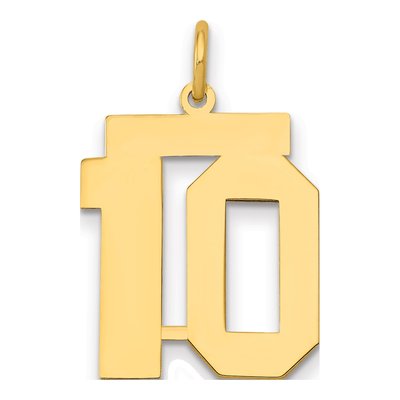 14K Yellow Gold Number 10 Charm