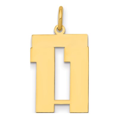14K Yellow Gold Number 11 Pendant