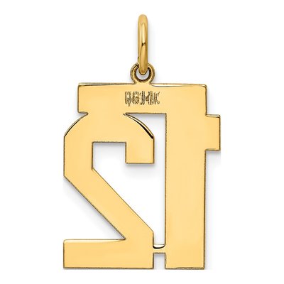 14K Yellow Gold Number 12 Charm – view 4