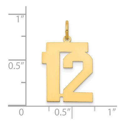 14K Yellow Gold Number 12 Charm – view 5