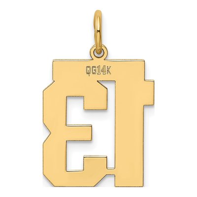 14K Yellow Gold Number 13 Charm – view 3