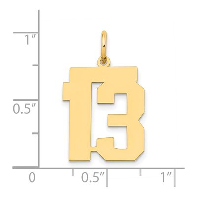 14K Yellow Gold Number 13 Charm – view 4