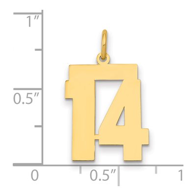 14K Yellow Gold Number 14 Pendant – view 2