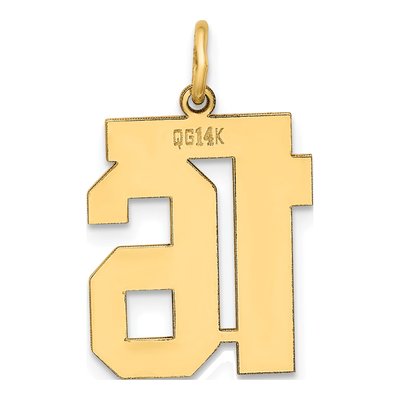 14K Yellow Gold Number 16 Pendant – view 3