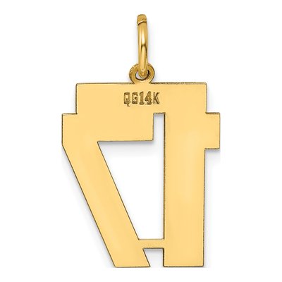 14K Yellow Gold Number 17 Charm – view 4
