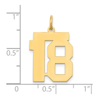 14K Yellow Gold Number 18 Charm – view 3