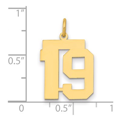 14K Yellow Gold Number 19 Charm – view 2