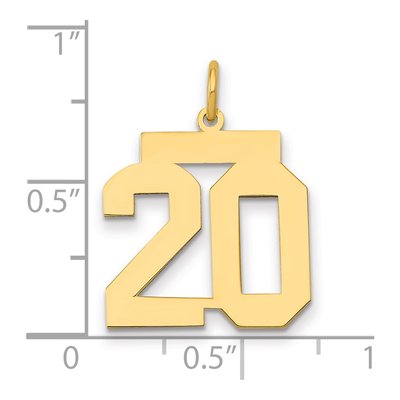 14K Yellow Gold Number 20 Charm – view 2