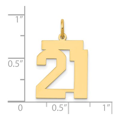 14K Yellow Gold Number 21 Charm – view 4