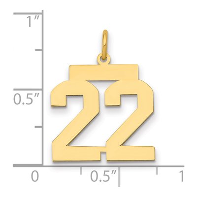 14K Yellow Gold Number 22 Pendant – view 2