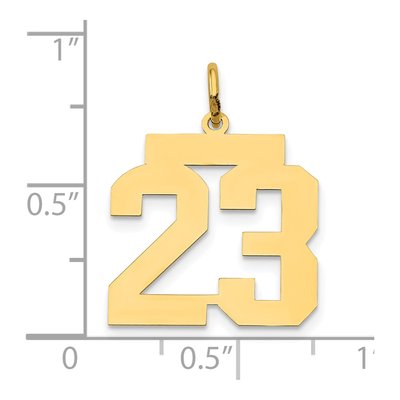 14K Yellow Gold Number 23 Charm – view 4