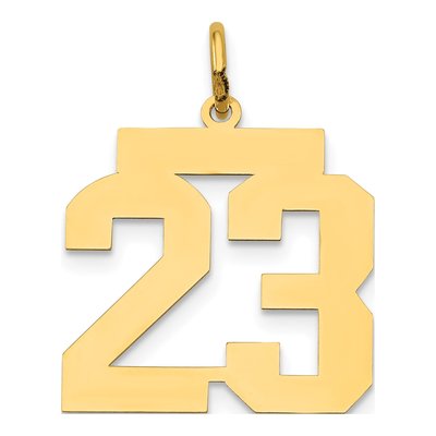 14K Yellow Gold Number 23 Charm