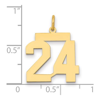 14K Yellow Gold Number 24 Charm – view 2