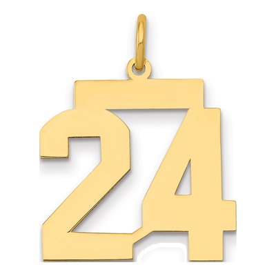 14K Yellow Gold Number 24 Charm