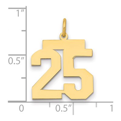 14K Yellow Gold Number 25 Pendant – view 2