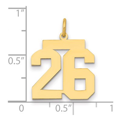14K Yellow Gold Number 26 Charm – view 2