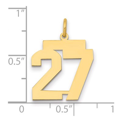 14K Yellow Gold Number 27 Charm – view 2