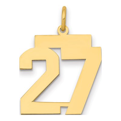 14K Yellow Gold Number 27 Charm