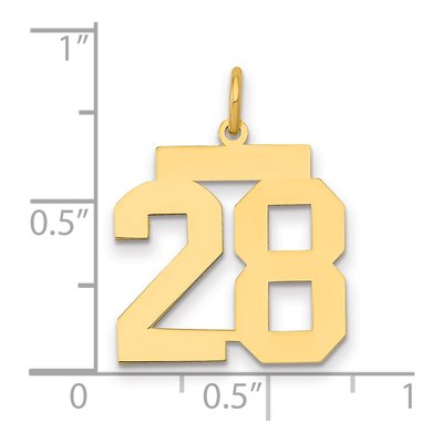14K Yellow Gold Number 28 Pendant – view 2