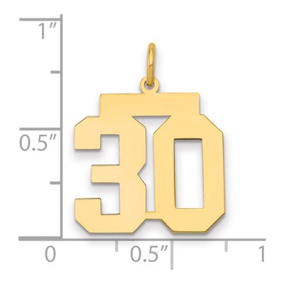 14K Yellow Gold Number 30 Pendant – view 2