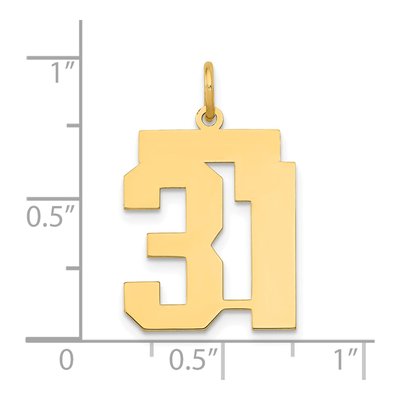 14K Yellow Gold Number 31 Charm – view 4